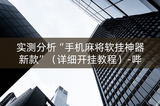 实测分析“手机麻将软挂神器新款”（详细开挂教程）-哔哩哔哩
