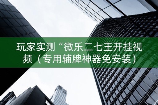 玩家实测“微乐二七王开挂视频（专用辅牌神器免安装）