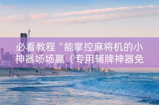 必看教程“能掌控麻将机的小神器场场赢（专用辅牌神器免安装）