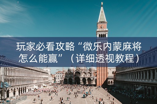 玩家必看攻略“微乐内蒙麻将怎么能赢”（详细透视教程）-哔哩哔哩