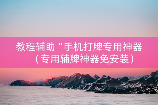 教程辅助“手机打牌专用神器（专用辅牌神器免安装）
