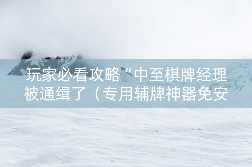 玩家必看攻略“中至棋牌经理被通缉了（专用辅牌神器免安装）