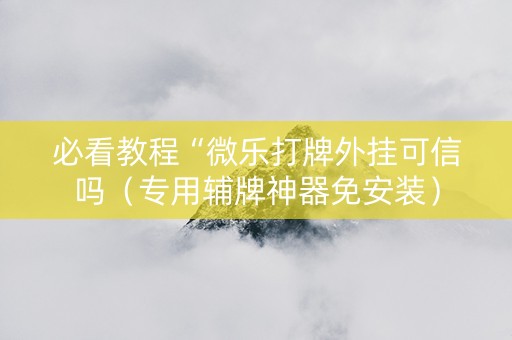 必看教程“微乐打牌外挂可信吗（专用辅牌神器免安装）