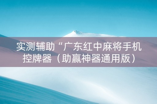 实测辅助“广东红中麻将手机控牌器（助赢神器通用版）