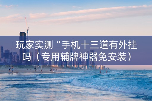 玩家实测“手机十三道有外挂吗（专用辅牌神器免安装）