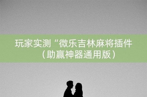 玩家实测“微乐吉林麻将插件（助赢神器通用版）