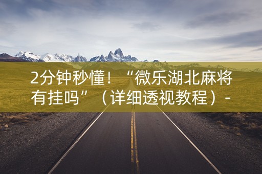 2分钟秒懂！“微乐湖北麻将有挂吗”（详细透视教程）-哔哩哔哩