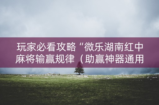 玩家必看攻略“微乐湖南红中麻将输赢规律（助赢神器通用版）