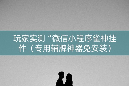 玩家实测“微信小程序雀神挂件（专用辅牌神器免安装）