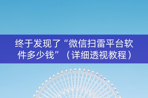 终于发现了“微信扫雷平台软件多少钱”（详细透视教程）-哔哩哔哩