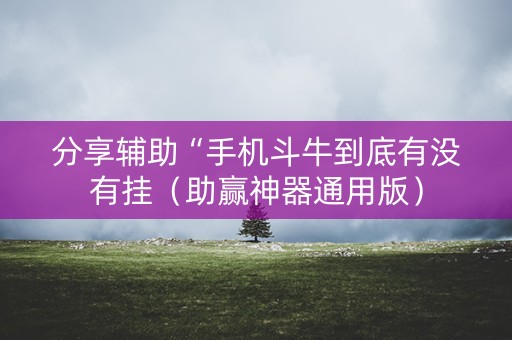 分享辅助“手机斗牛到底有没有挂（助赢神器通用版）