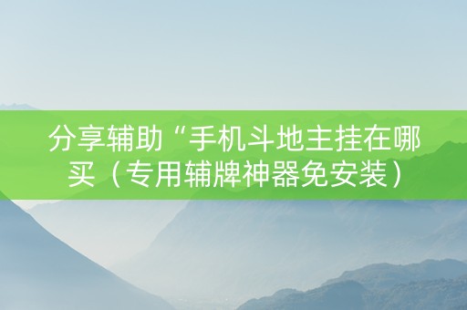 分享辅助“手机斗地主挂在哪买（专用辅牌神器免安装）