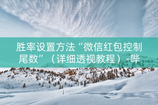 胜率设置方法“微信红包控制尾数”（详细透视教程）-哔哩哔哩