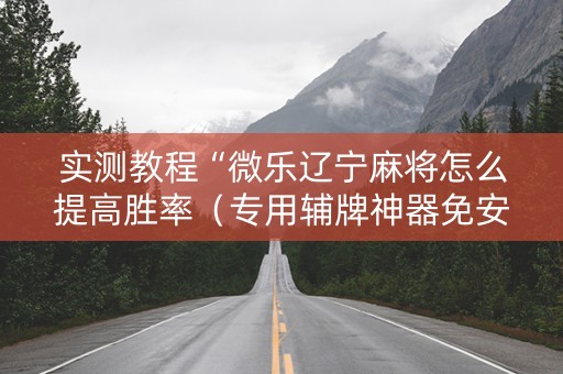 实测教程“微乐辽宁麻将怎么提高胜率（专用辅牌神器免安装）