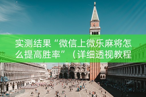 实测结果“微信上微乐麻将怎么提高胜率”（详细透视教程）-哔哩哔哩