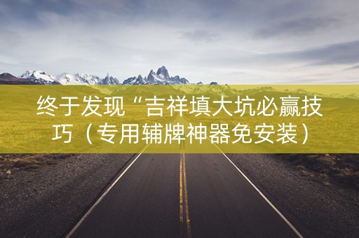 终于发现“吉祥填大坑必赢技巧（专用辅牌神器免安装）