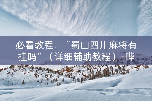 必看教程！“蜀山四川麻将有挂吗”（详细辅助教程）-哔哩哔哩