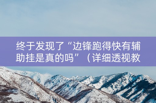 终于发现了“边锋跑得快有辅助挂是真的吗”（详细透视教程）-哔哩哔哩