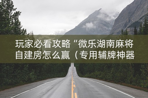 玩家必看攻略“微乐湖南麻将自建房怎么赢（专用辅牌神器免安装）