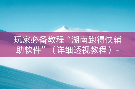 玩家必备教程“湖南跑得快辅助软件”（详细透视教程）-哔哩哔哩