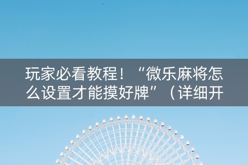 玩家必看教程！“微乐麻将怎么设置才能摸好牌”（详细开挂教程）-哔哩哔哩
