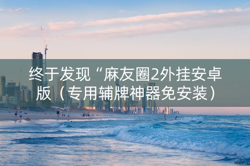 终于发现“麻友圈2外挂安卓版（专用辅牌神器免安装）