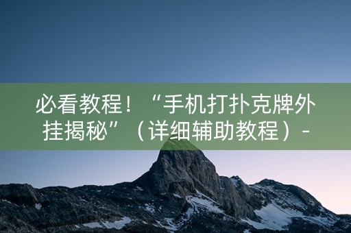 必看教程！“手机打扑克牌外挂揭秘”（详细辅助教程）-哔哩哔哩