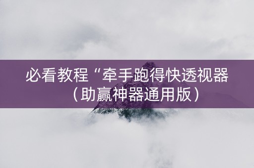 必看教程“牵手跑得快透视器（助赢神器通用版）