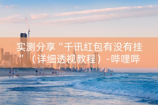 实测分享“千讯红包有没有挂”（详细透视教程）-哔哩哔哩