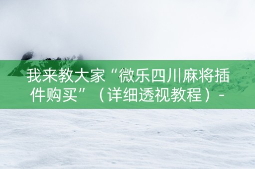 我来教大家“微乐四川麻将插件购买”（详细透视教程）-哔哩哔哩