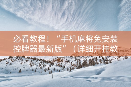 必看教程！“手机麻将免安装控牌器最新版”（详细开挂教程）-哔哩哔哩