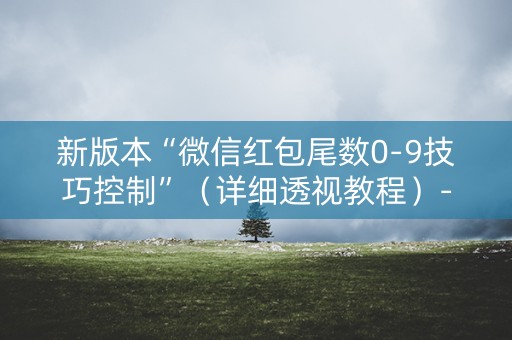 新版本“微信红包尾数0-9技巧控制”（详细透视教程）-哔哩哔哩