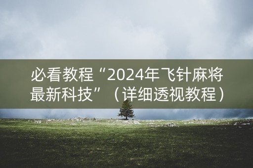 必看教程“2024年飞针麻将最新科技”（详细透视教程）-哔哩哔哩
