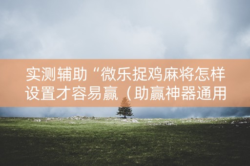 实测辅助“微乐捉鸡麻将怎样设置才容易赢（助赢神器通用版）