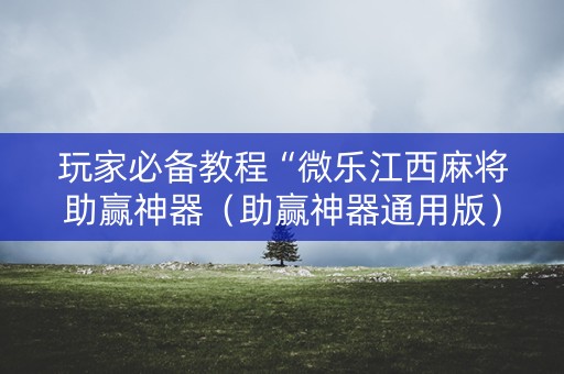 玩家必备教程“微乐江西麻将助赢神器（助赢神器通用版）