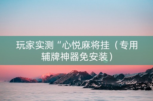 玩家实测“心悦麻将挂（专用辅牌神器免安装）