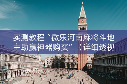 实测教程“微乐河南麻将斗地主助赢神器购买”（详细透视教程）-哔哩哔哩