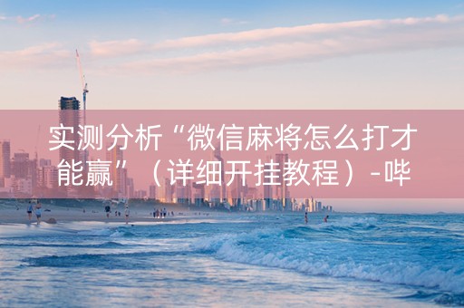 实测分析“微信麻将怎么打才能赢”（详细开挂教程）-哔哩哔哩