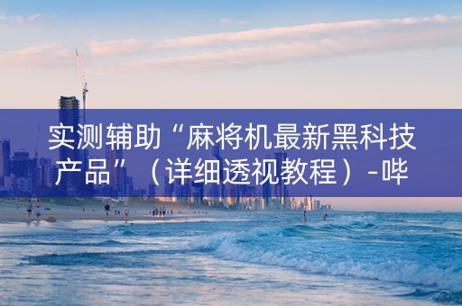 实测辅助“麻将机最新黑科技产品”（详细透视教程）-哔哩哔哩