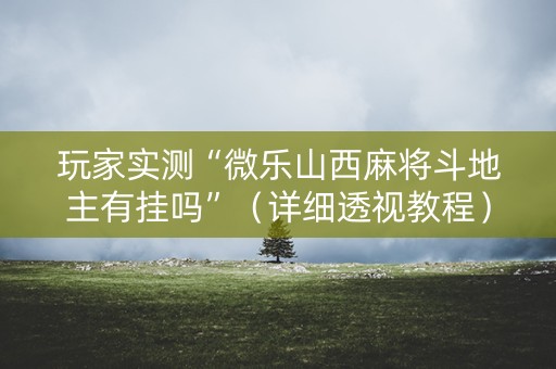玩家实测“微乐山西麻将斗地主有挂吗”（详细透视教程）-哔哩哔哩