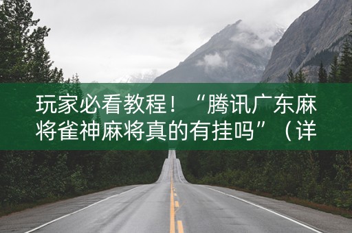 玩家必看教程！“腾讯广东麻将雀神麻将真的有挂吗”（详细辅助教程）-哔哩哔哩