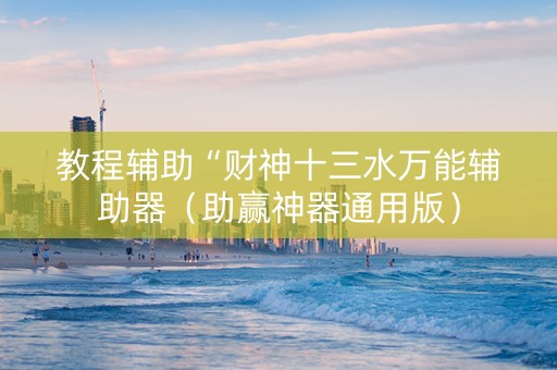 教程辅助“财神十三水万能辅助器（助赢神器通用版）