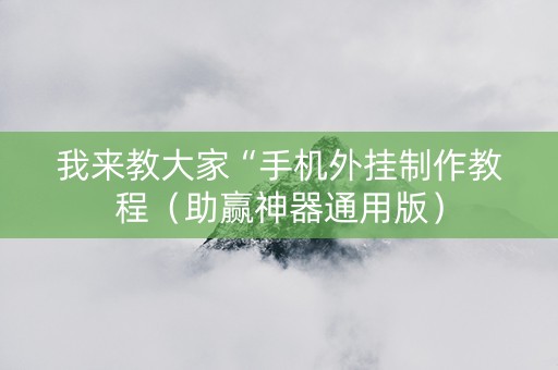 我来教大家“手机外挂制作教程（助赢神器通用版）