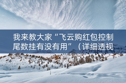 我来教大家“飞云购红包控制尾数挂有没有用”（详细透视教程）-哔哩哔哩
