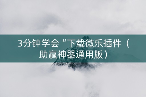 3分钟学会“下载微乐插件（助赢神器通用版）