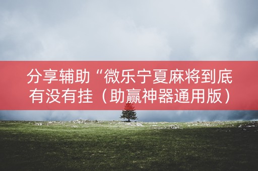 分享辅助“微乐宁夏麻将到底有没有挂（助赢神器通用版）