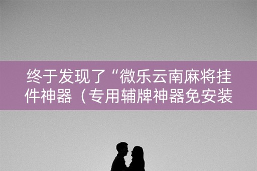 终于发现了“微乐云南麻将挂件神器（专用辅牌神器免安装）