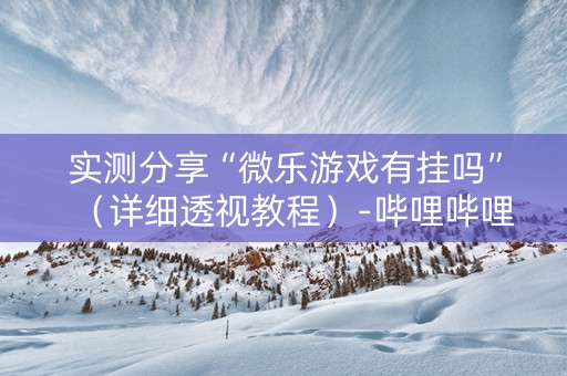 实测分享“微乐游戏有挂吗”（详细透视教程）-哔哩哔哩
