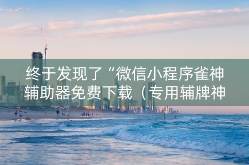 终于发现了“微信小程序雀神辅助器免费下载（专用辅牌神器免安装）