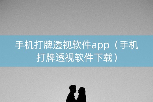 手机打牌透视软件app（手机打牌透视软件下载）